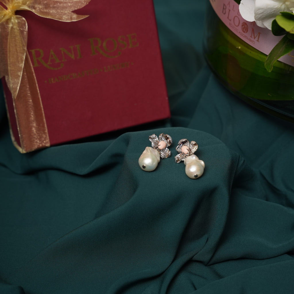 Rosé Baroque Pearl Earrings