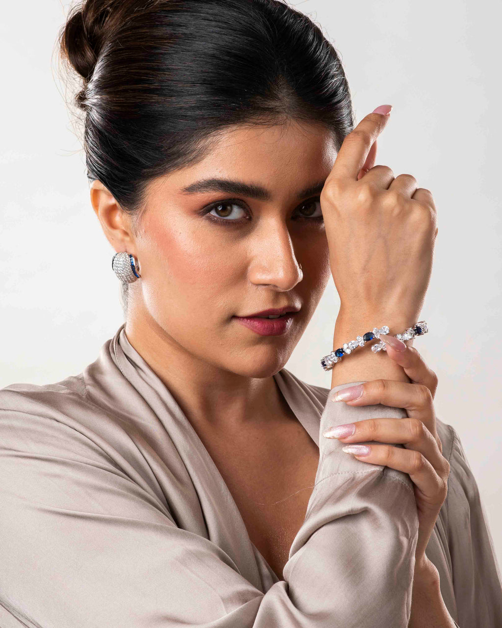 Blue Sapphire & Cubic Zirconia Bracelet