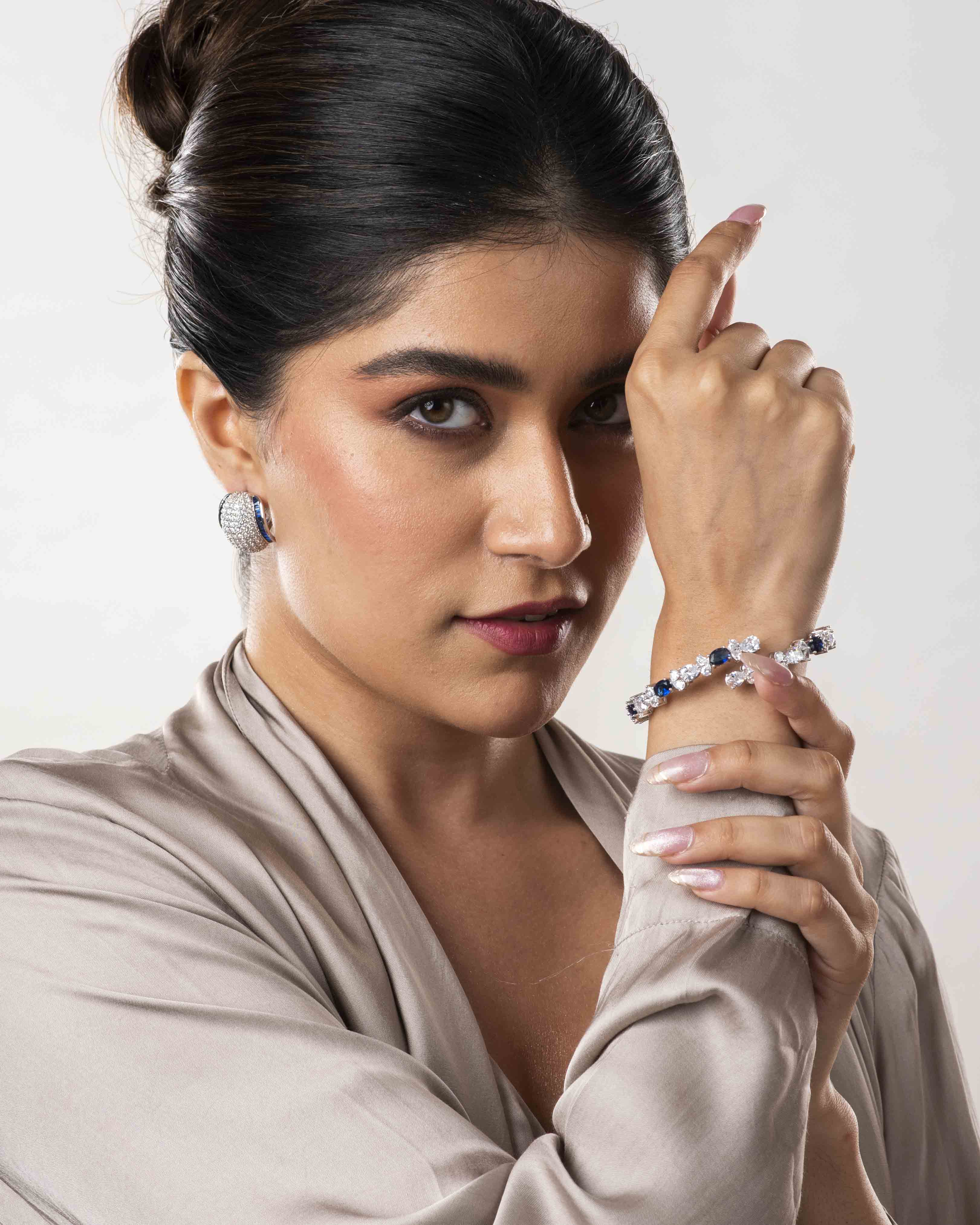 Blue Sapphire & Cubic Zirconia Bracelet