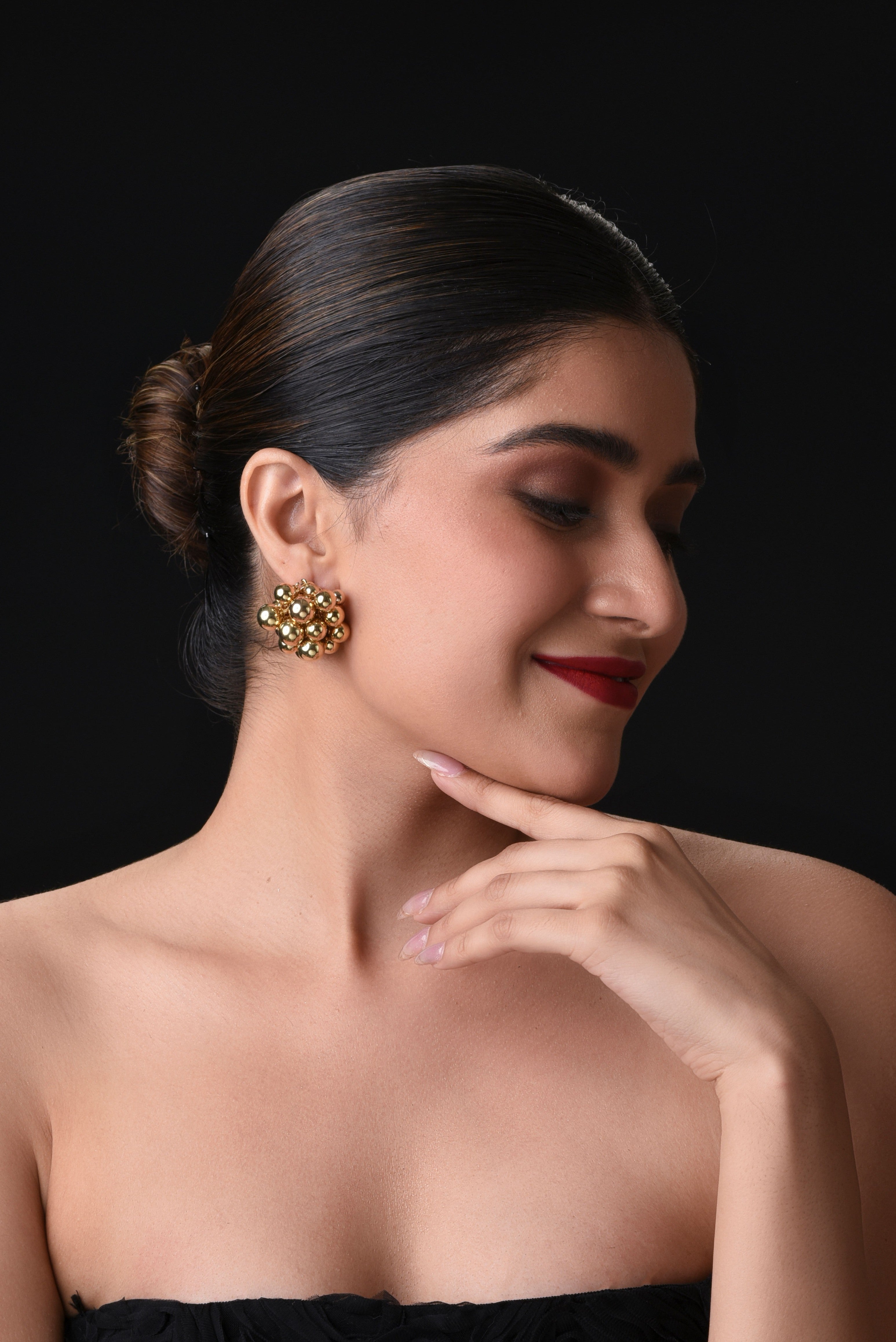 Golden Rosette Balls earrings