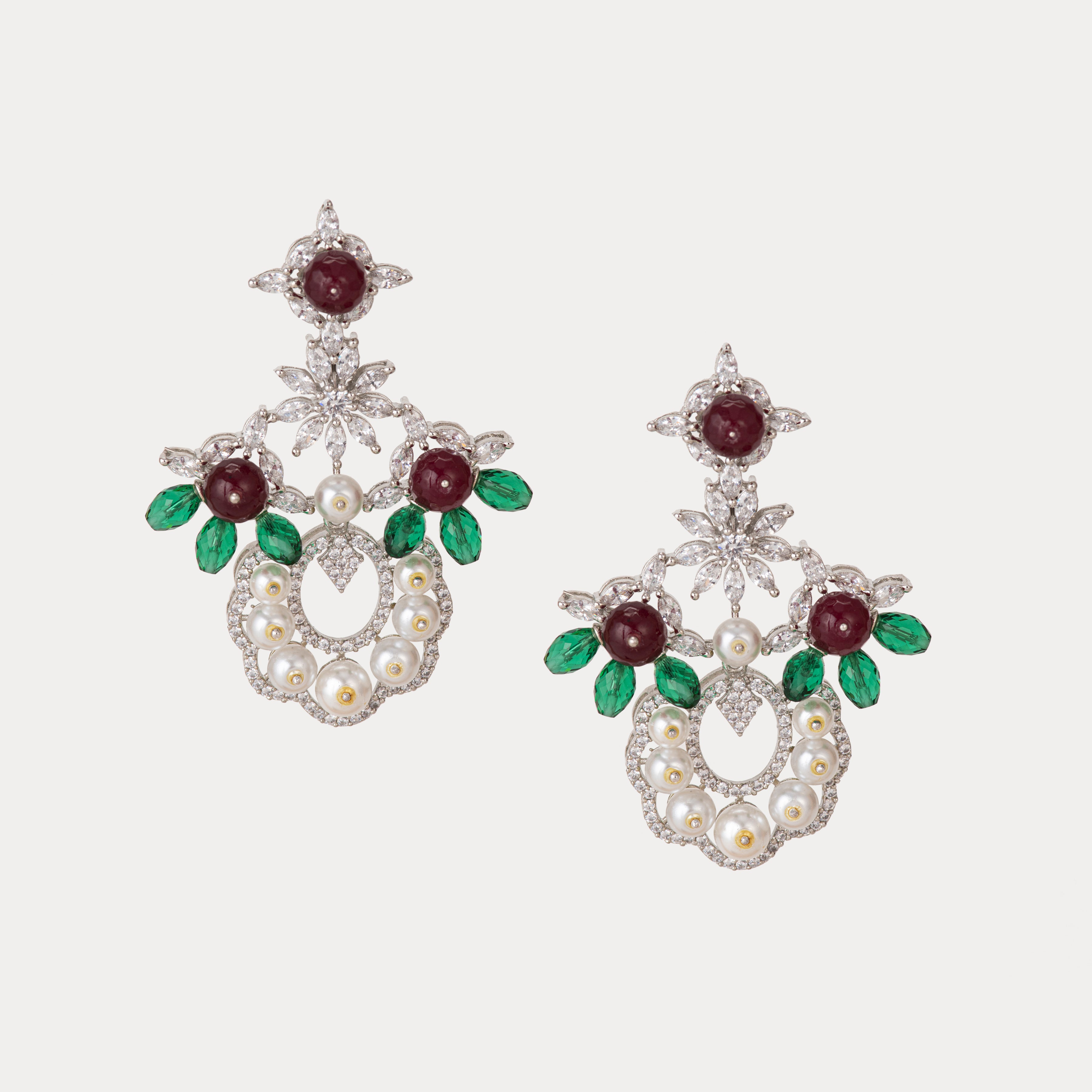 Pearlberry Garden Swarovski - Hanging Dangler Earrings