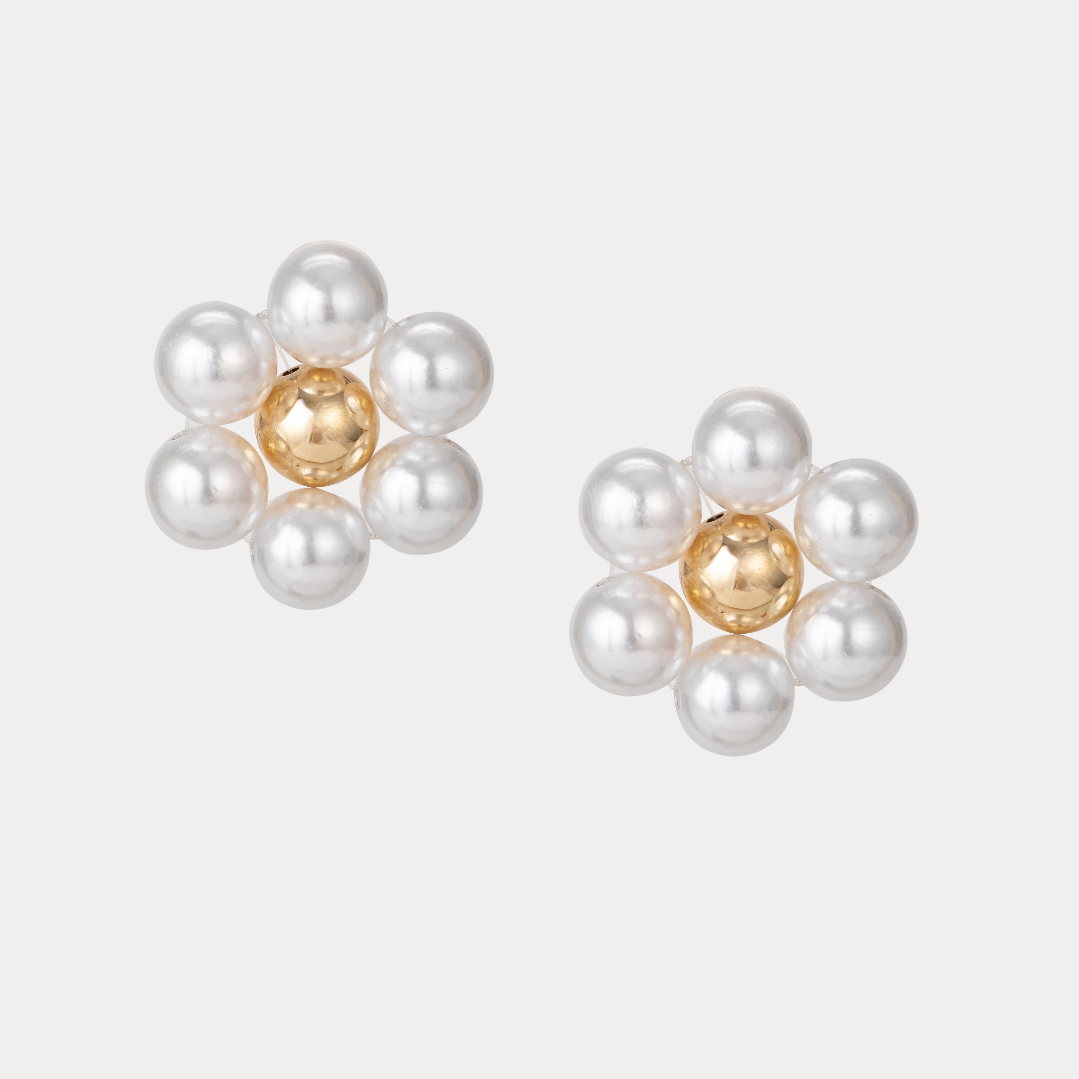 Rani Bloom Studs – Lustrous Pearls | Summer flower Design