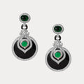 Black Royal Enamel & Emerald Earrings