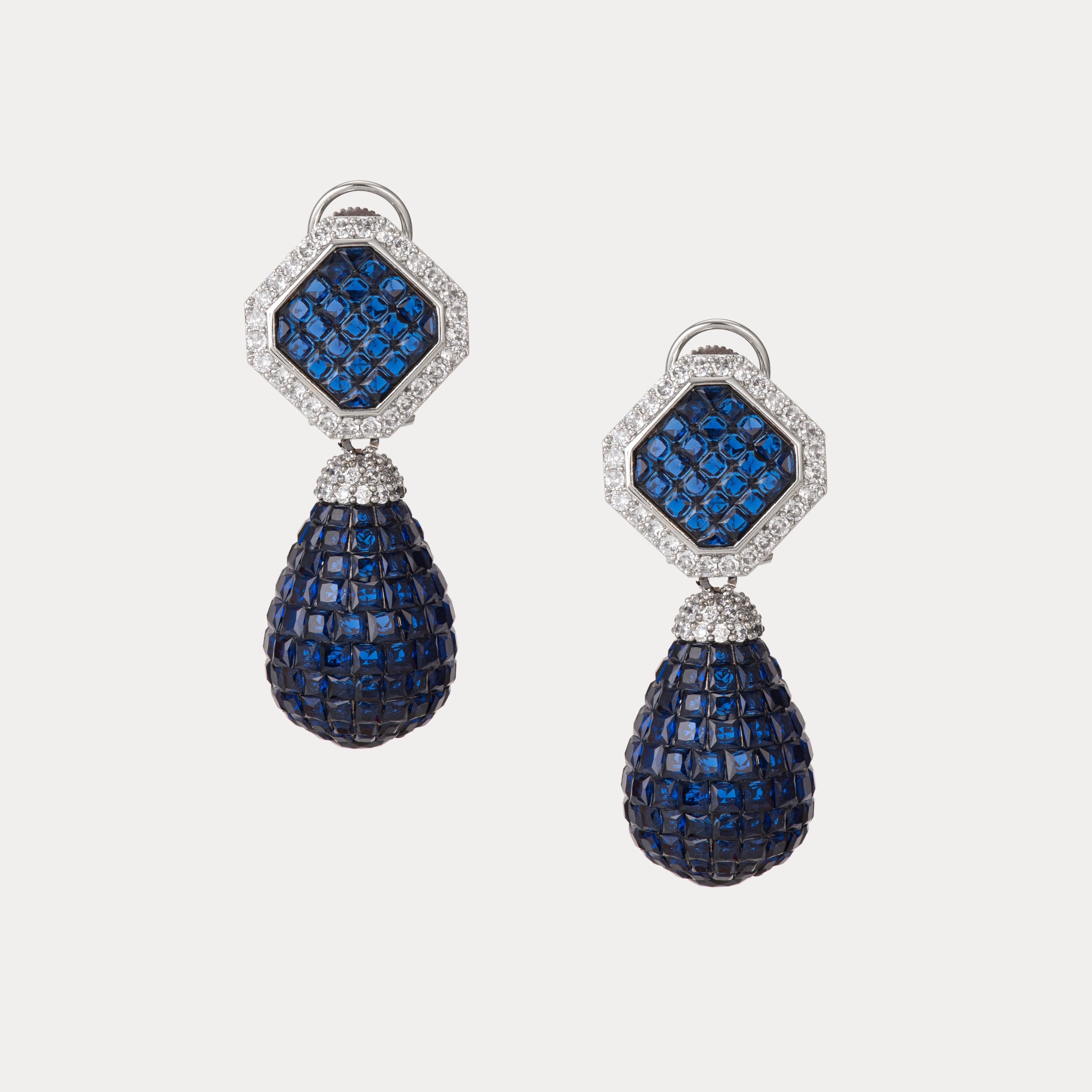 Heer-e-Noor Drops Earrings : Available in Royal Plum & Midnight Blue