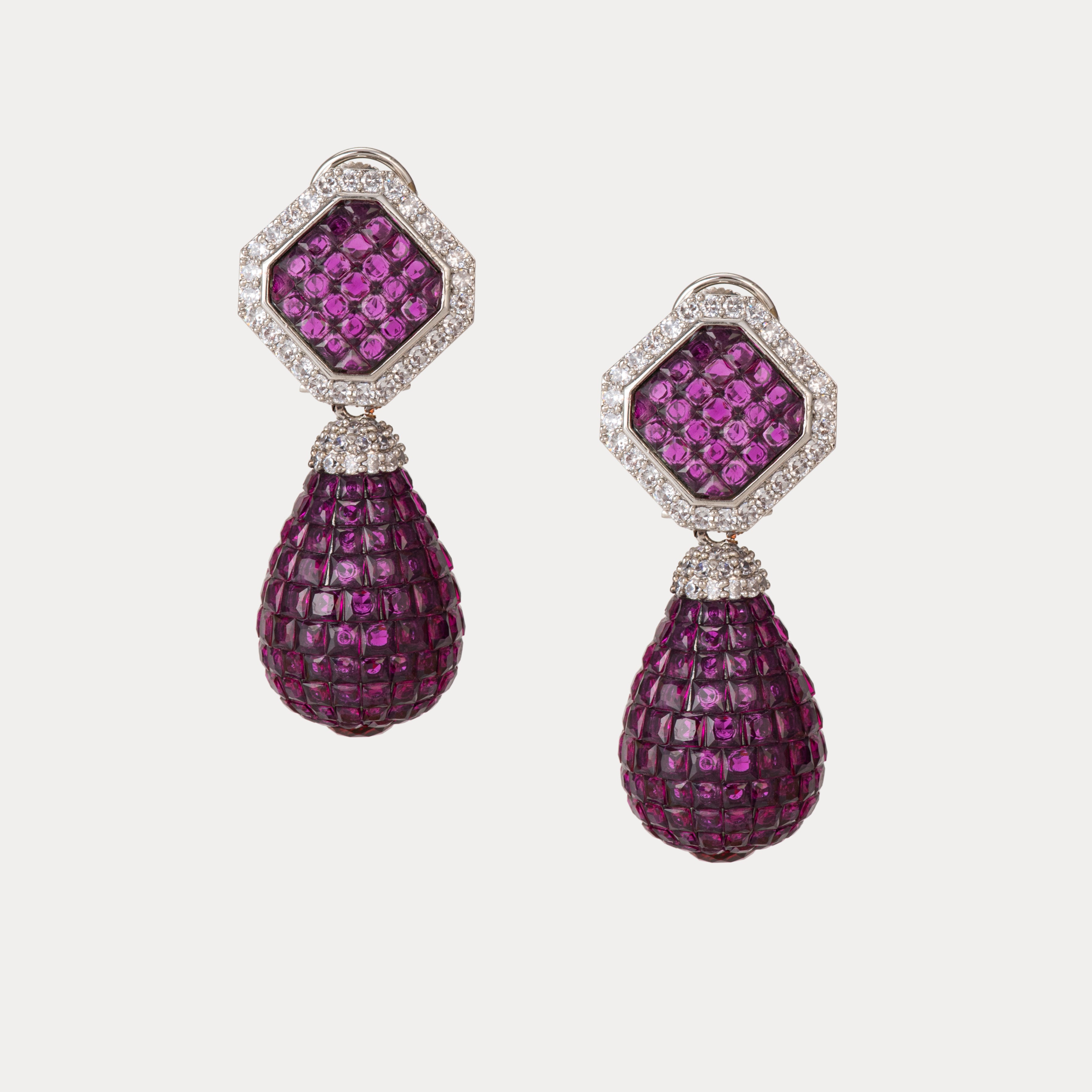 Heer-e-Noor Drops Earrings : Available in Royal Plum & Midnight Blue