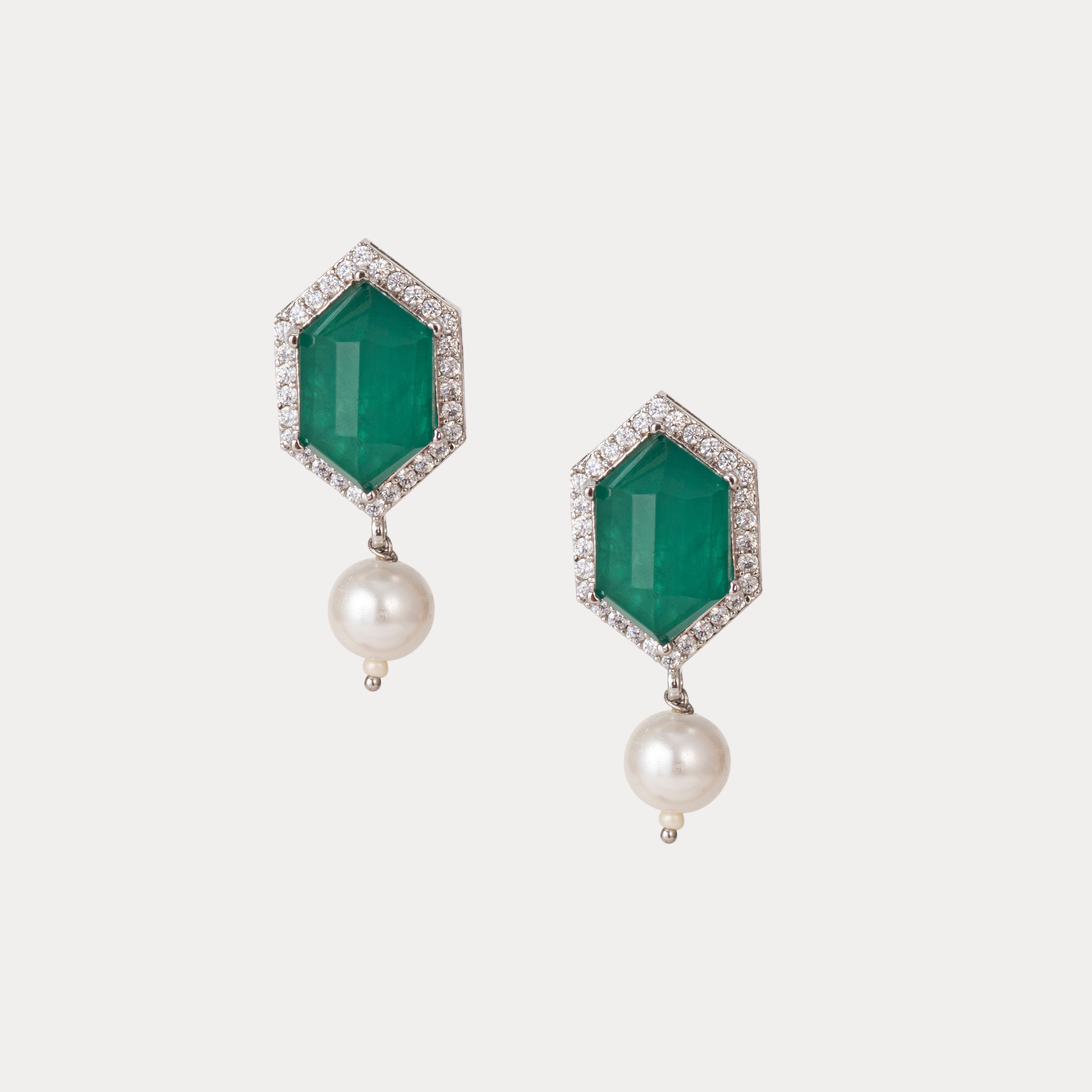 Royal Emerald Pearl Duo Set