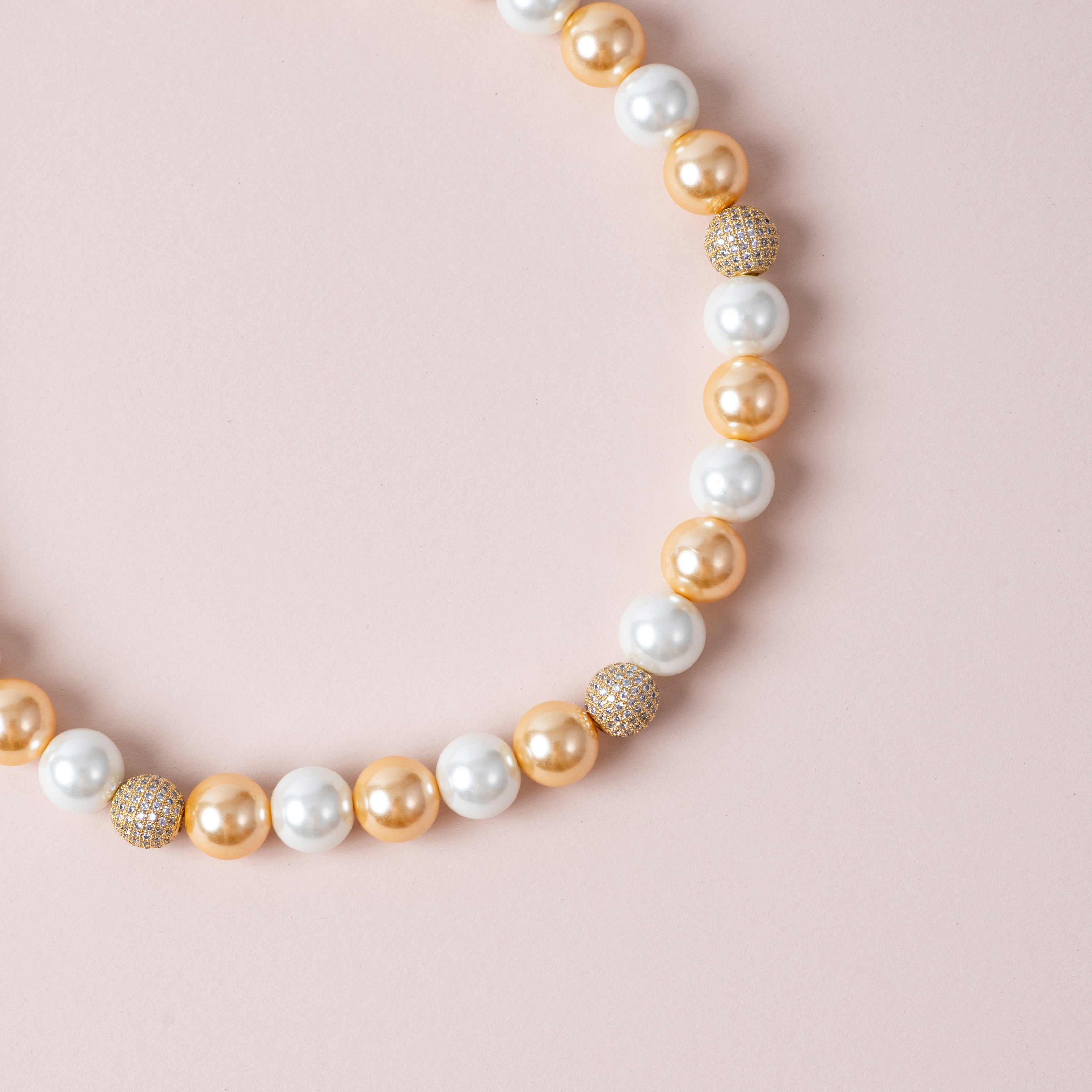 The Regal Pearl Weave - Dual Tone Pearl Necklace