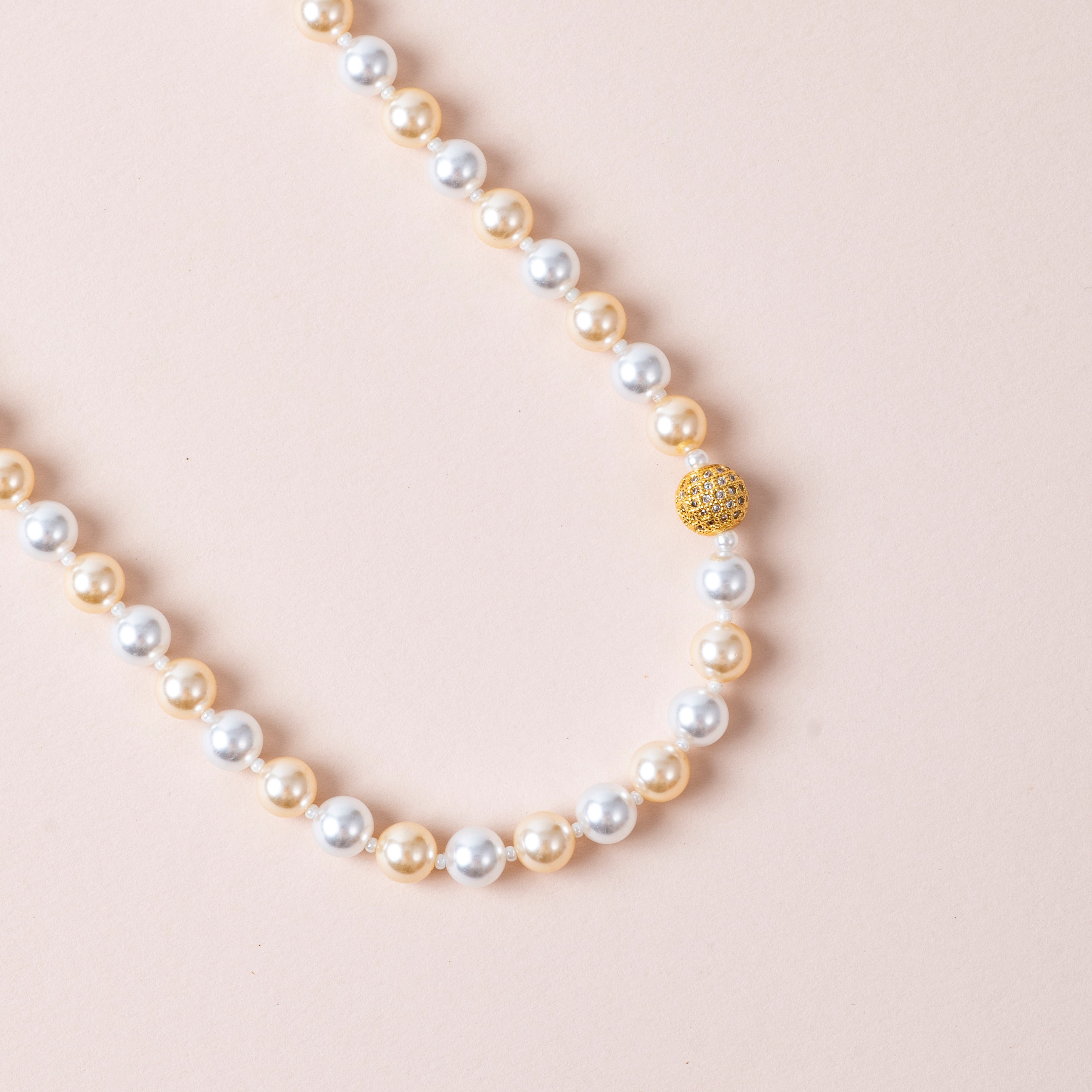 The Regal Pearl Weave - Dual Tone Pearl Necklace