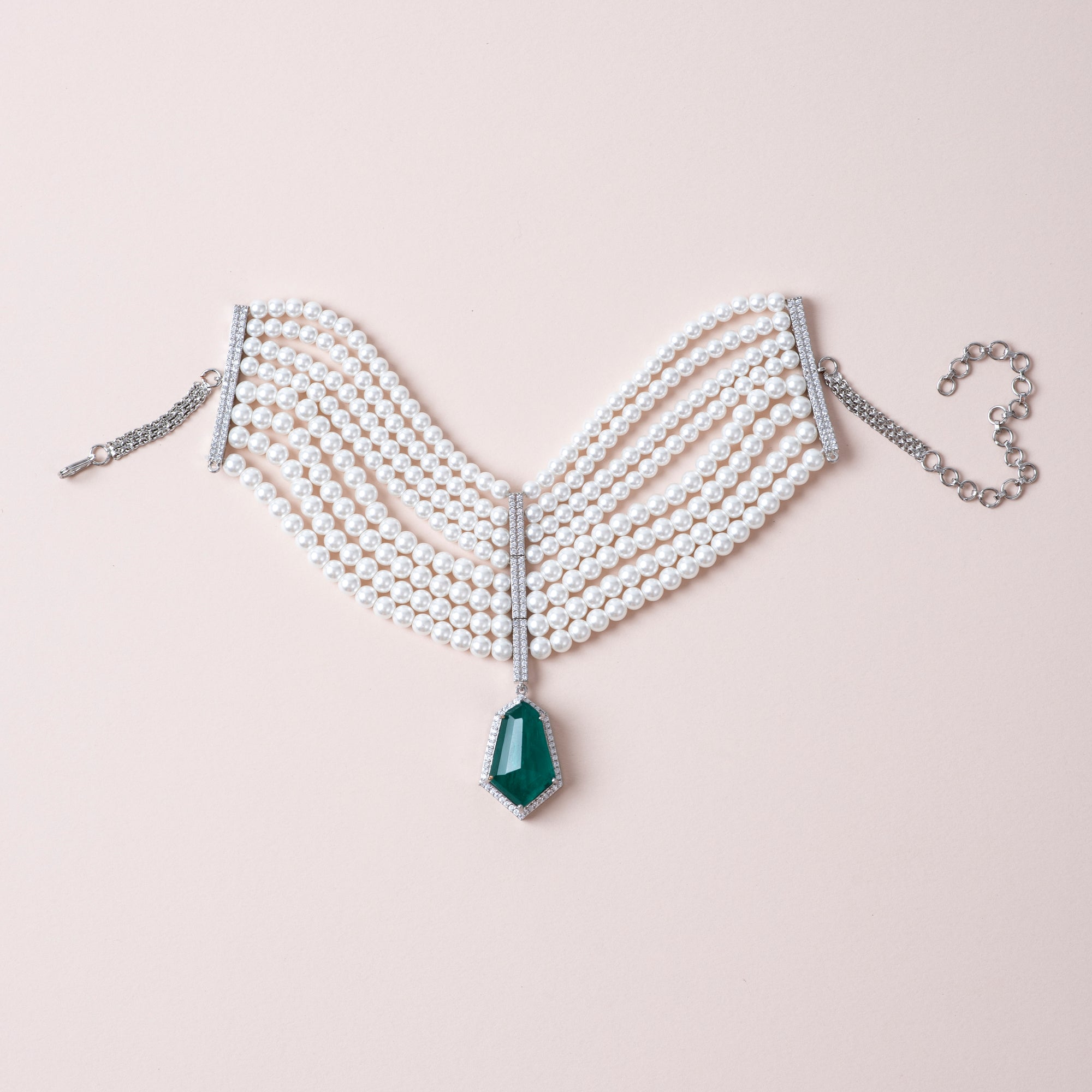 Royal Emerald Pearl Duo Set