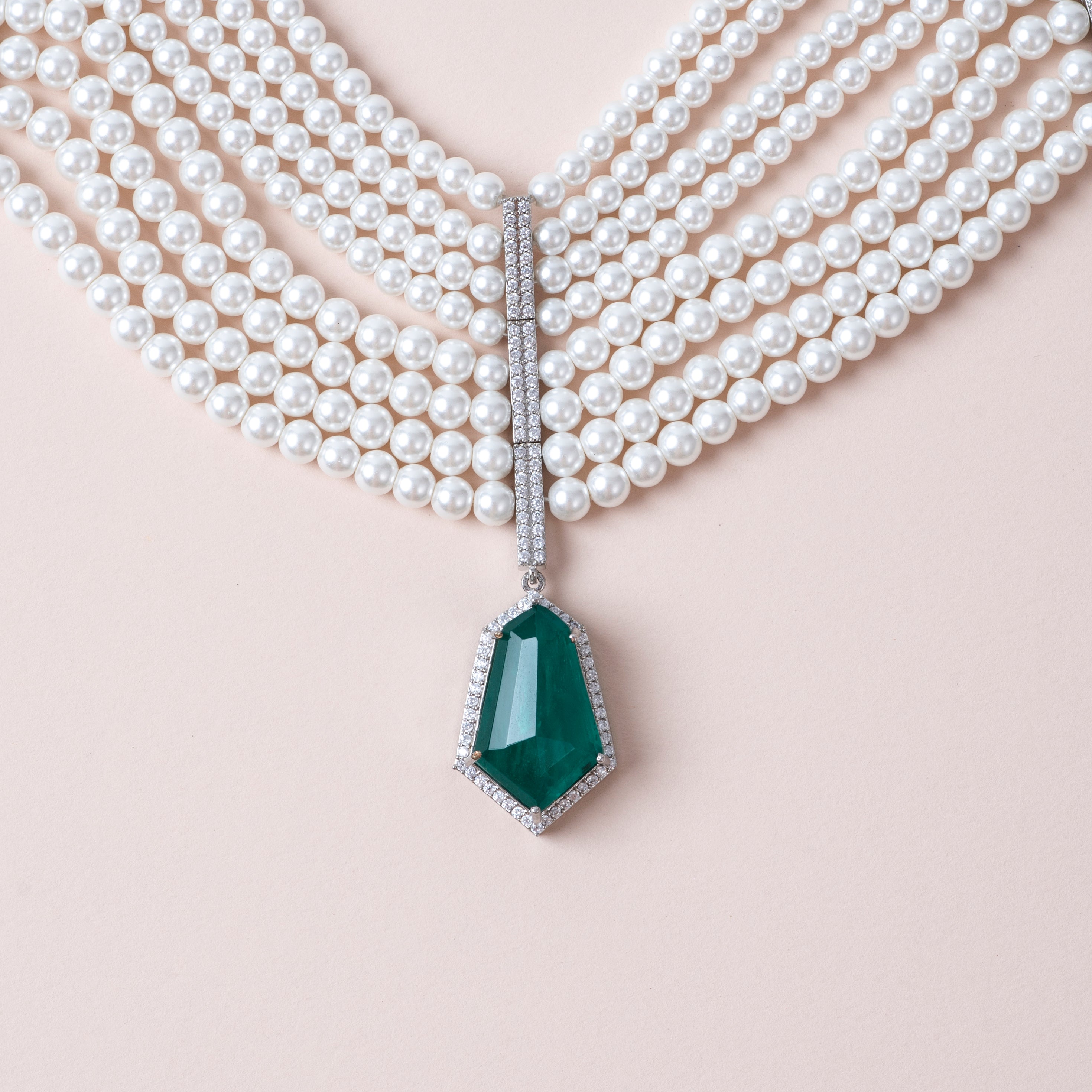 Royal Emerald Pearl Duo Set