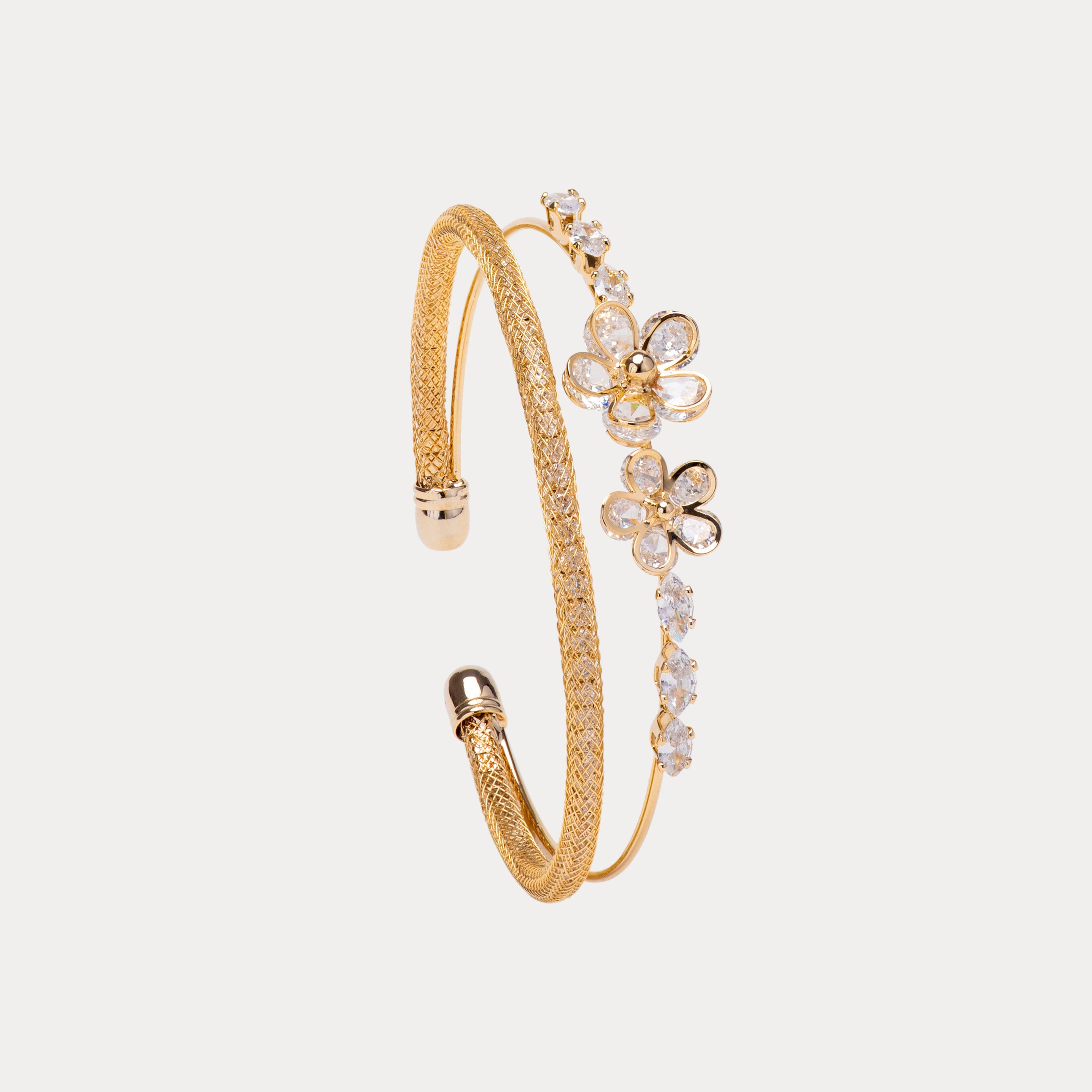Royal Bloom Cuff Bracelet : Gold & Silver