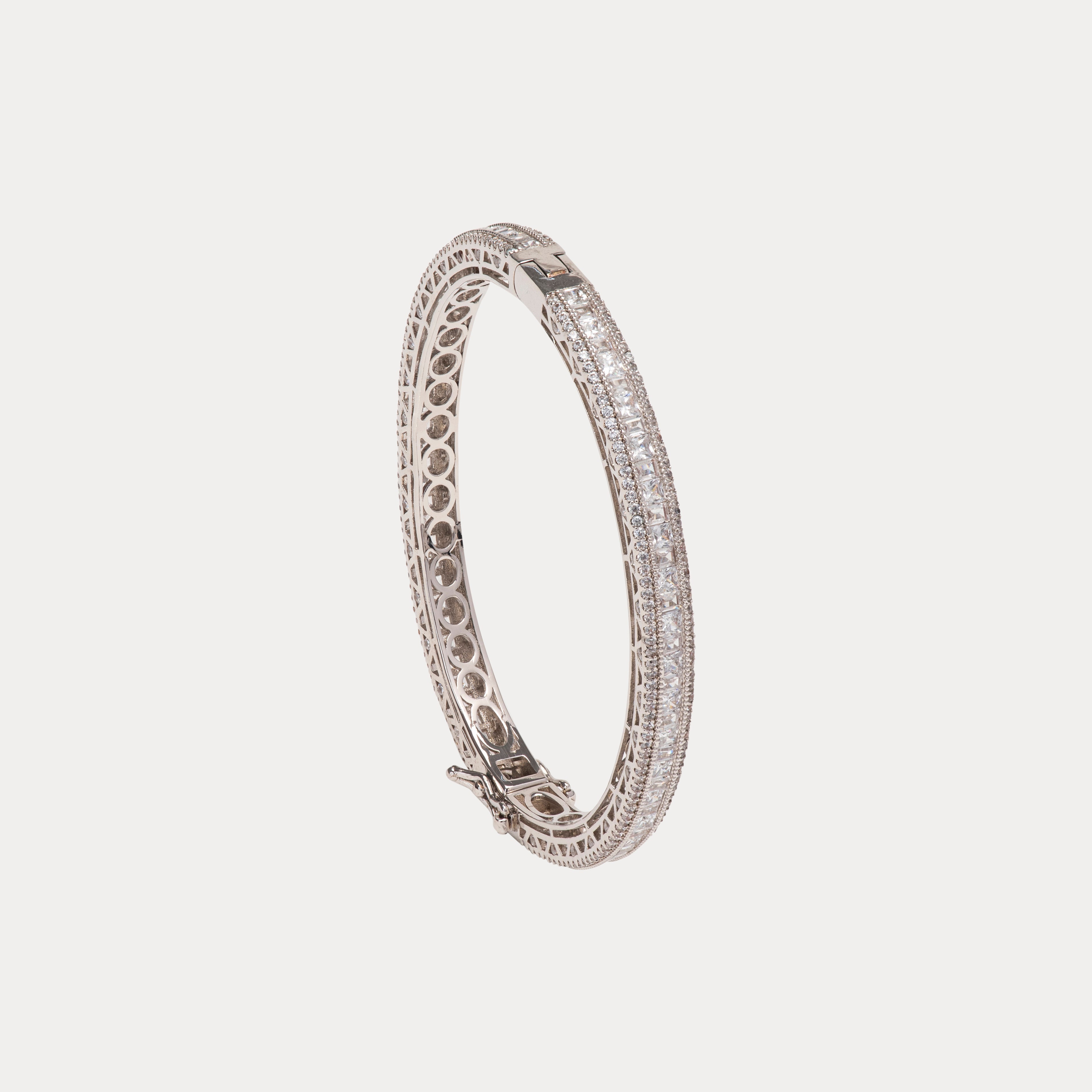 Single Line Rhodium Glow Bracelet