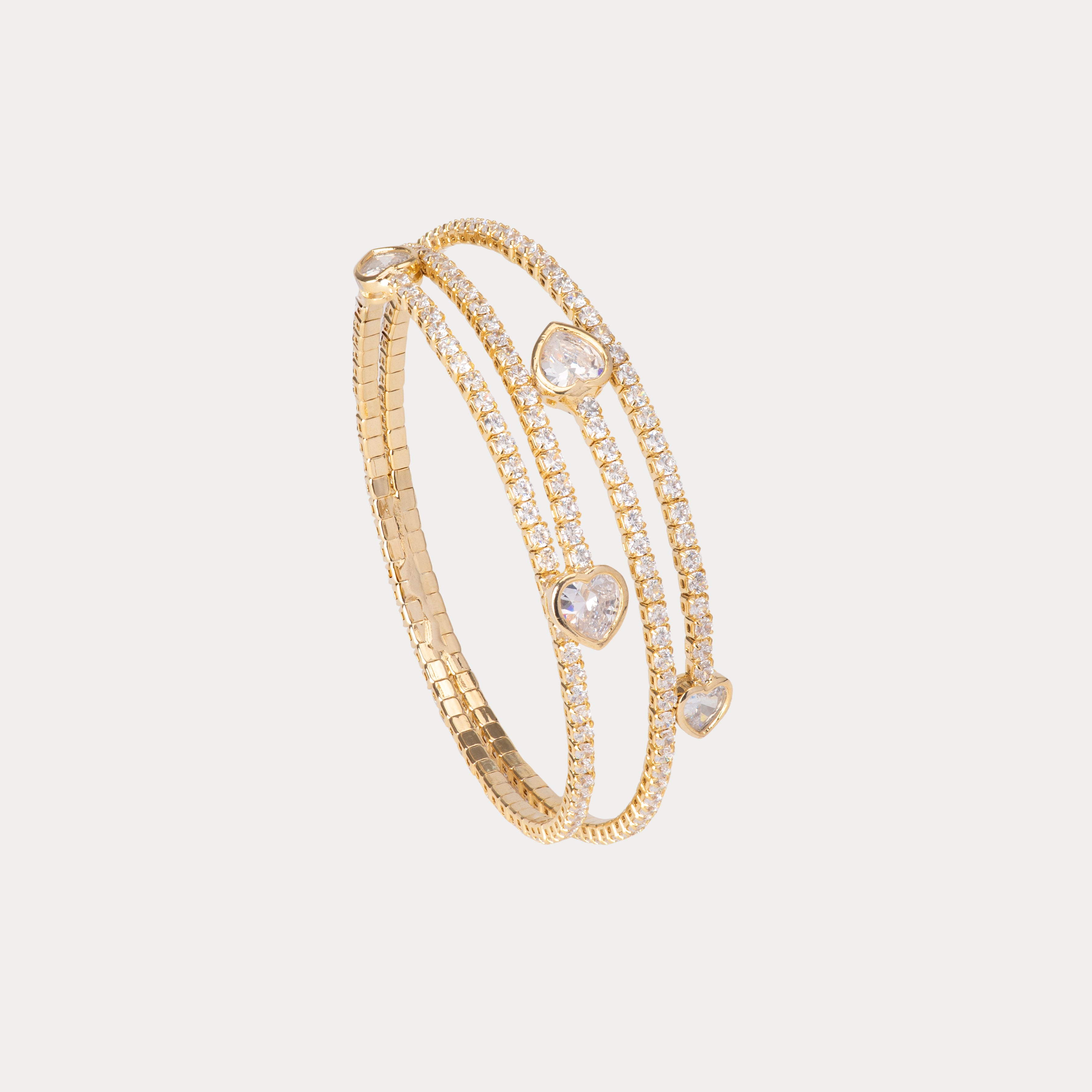 Royal Heir Heart Lines Bracelet : Gold & Silver
