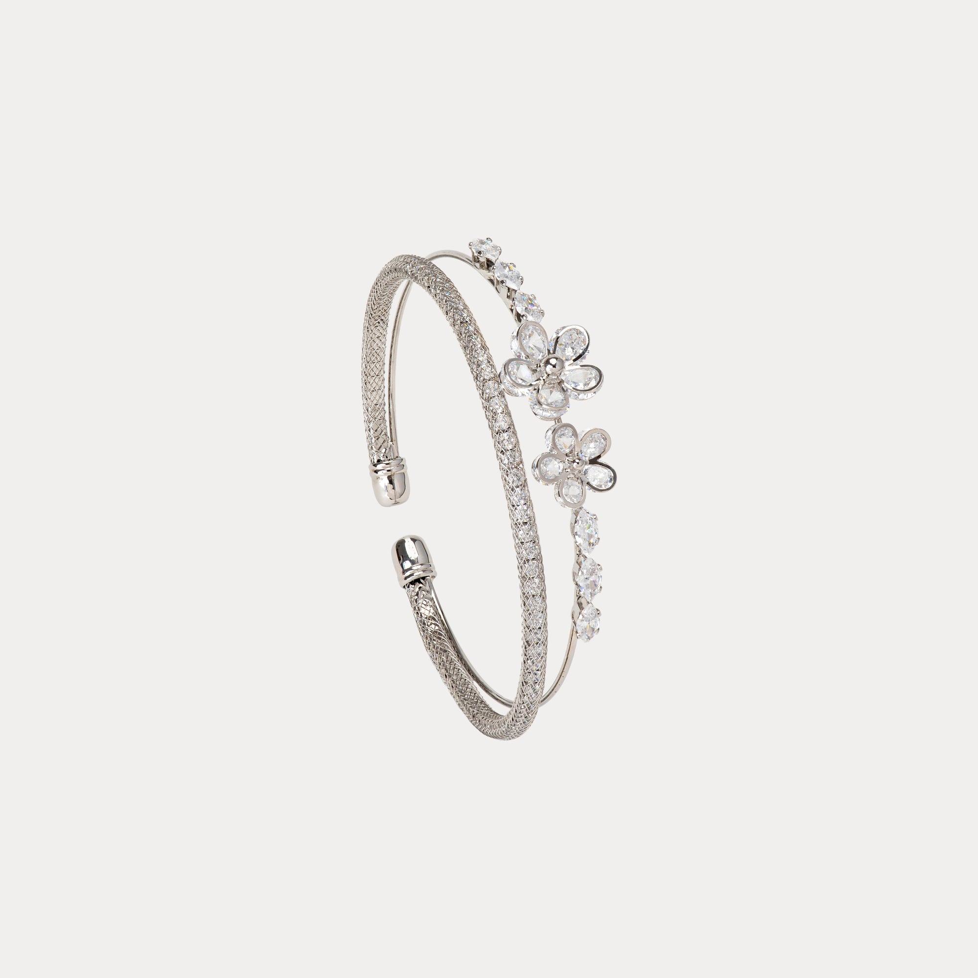 Royal Bloom Cuff Bracelet : Gold & Silver