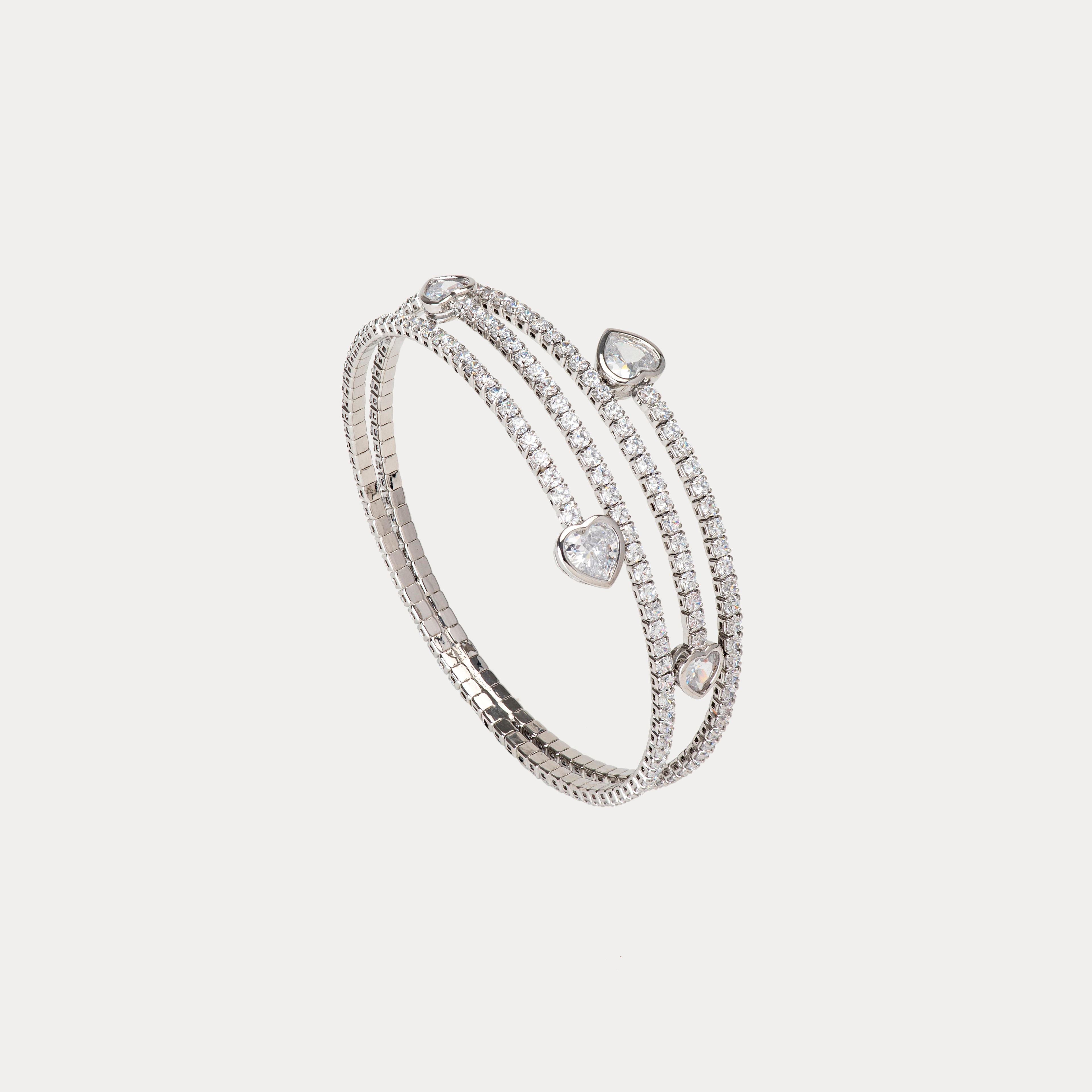 Royal Heir Heart Lines Bracelet : Gold & Silver