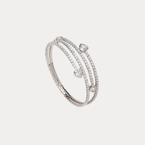 Royal Heir Heart Lines Bracelet : Gold & Silver