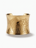 Aurielle Geometric Gold Brass Cuff Bracelet