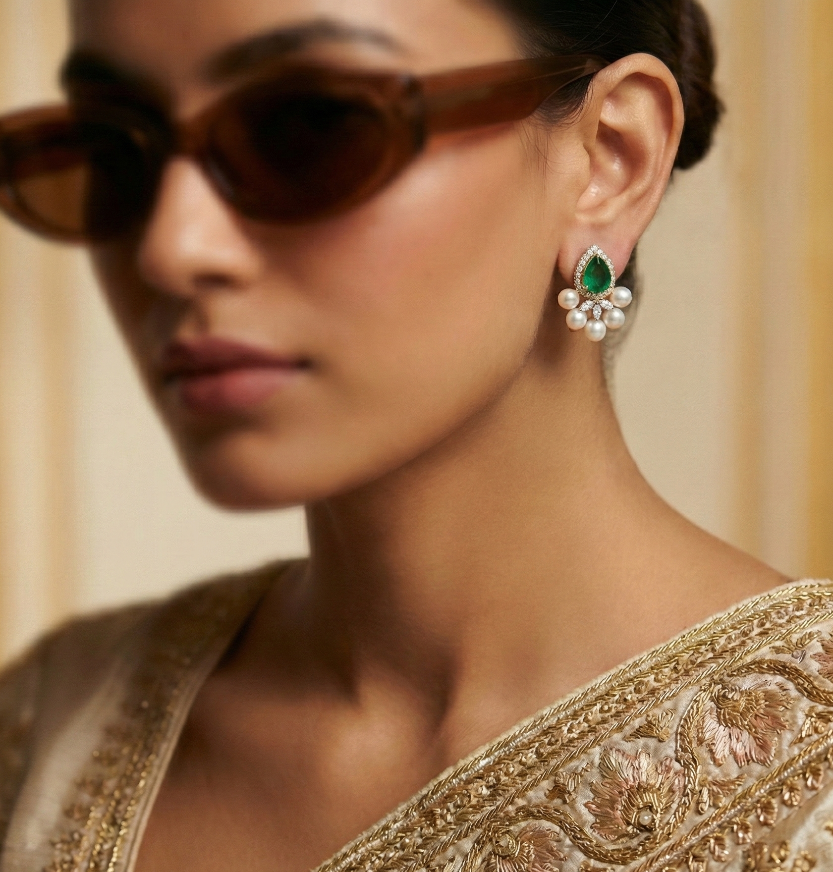 The Emerald Royal Bloom Studs