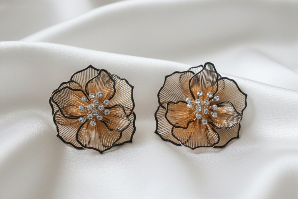 Imperial Petal Statement Stud Earrings