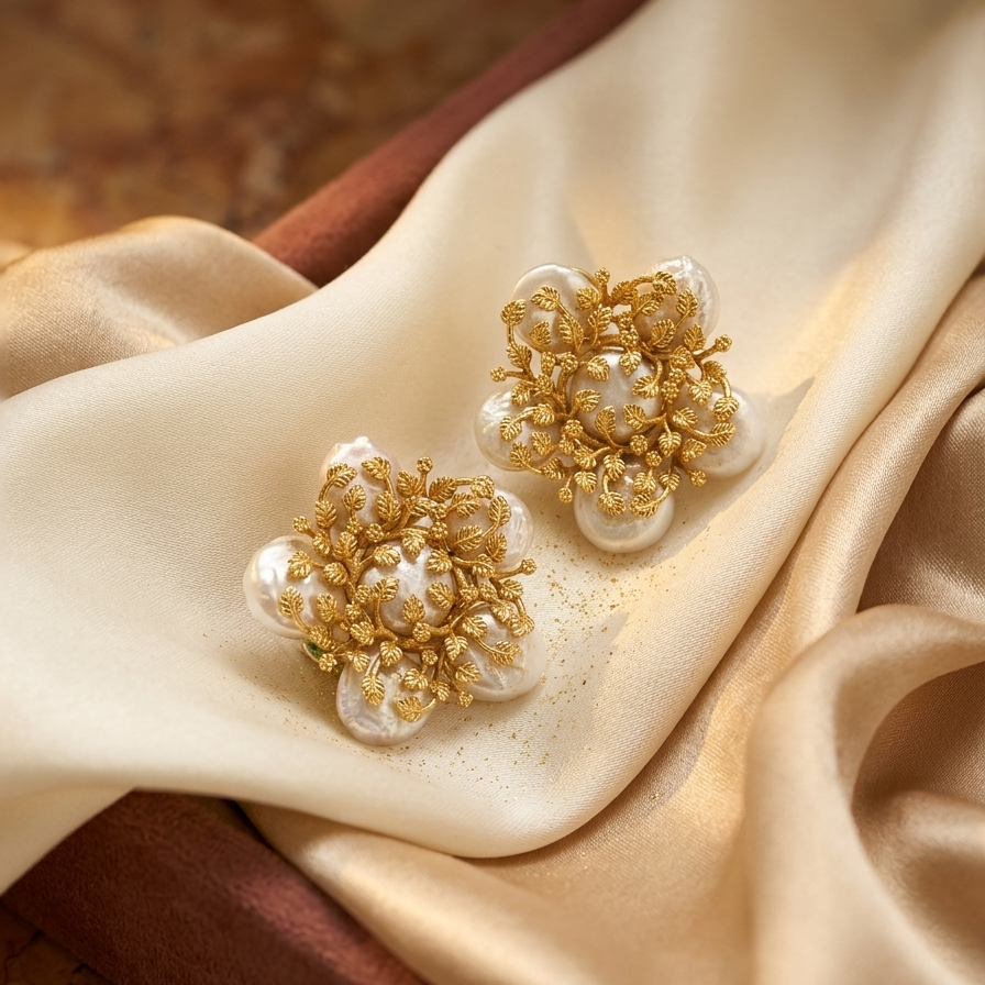 The Gulshan Baroque Pearl Stud