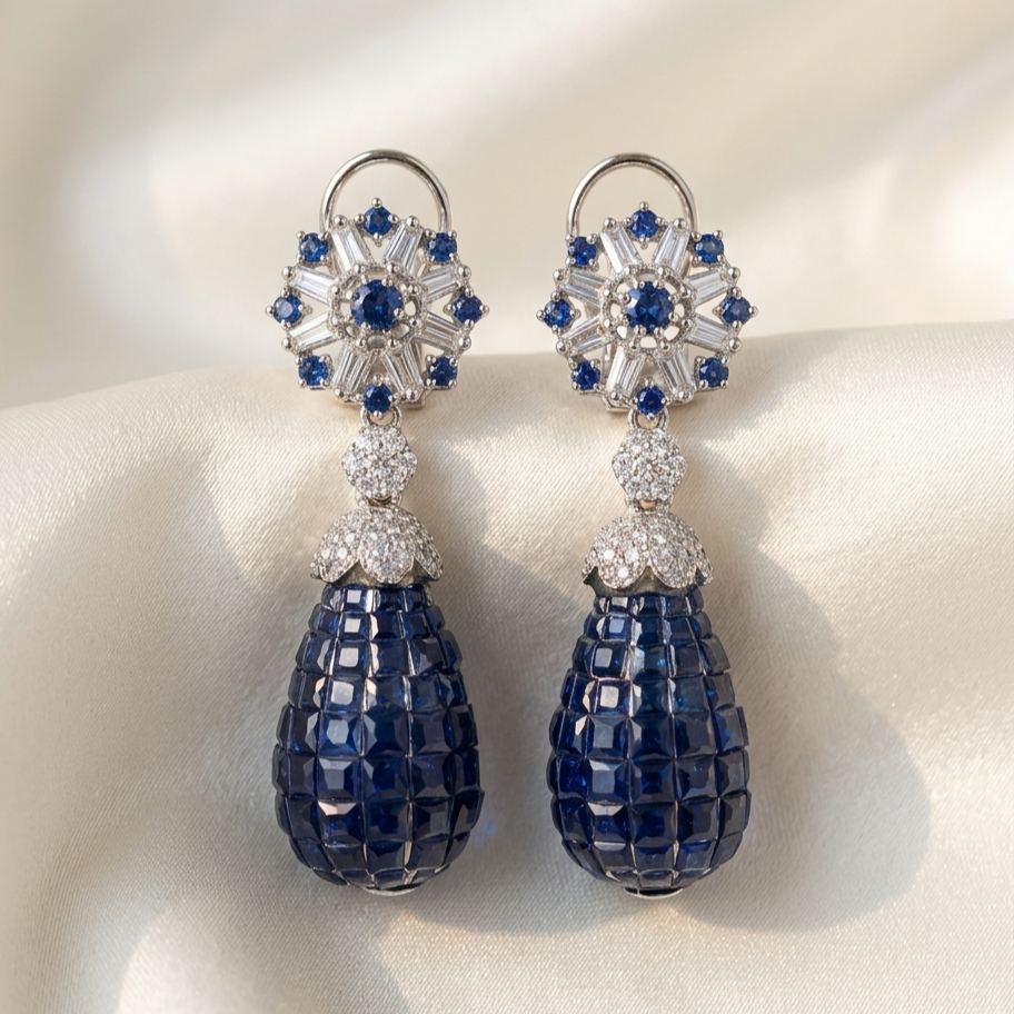 The Noor-ul-Ain Mosaic Drop Dangler : 2 colors