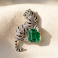 The Royal Bengal Brooch : Emerald & Ruby