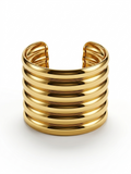 Valenza Stacked Gold Brass Cuff Bracelet