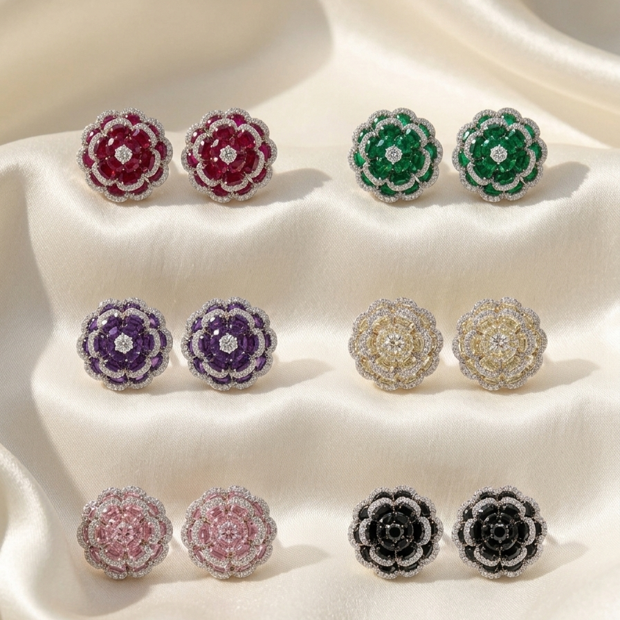 The Zinnia Bloom Stud : 6 colors