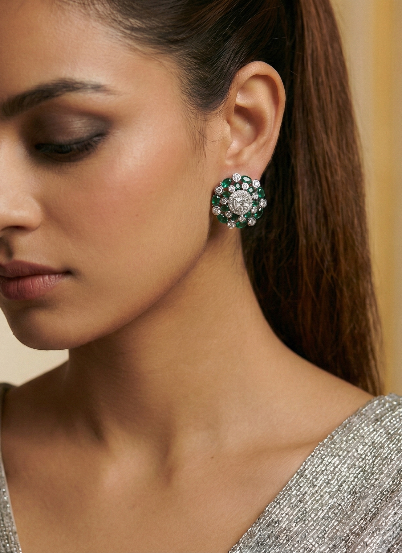 The Emerald Rani Bloom Studs