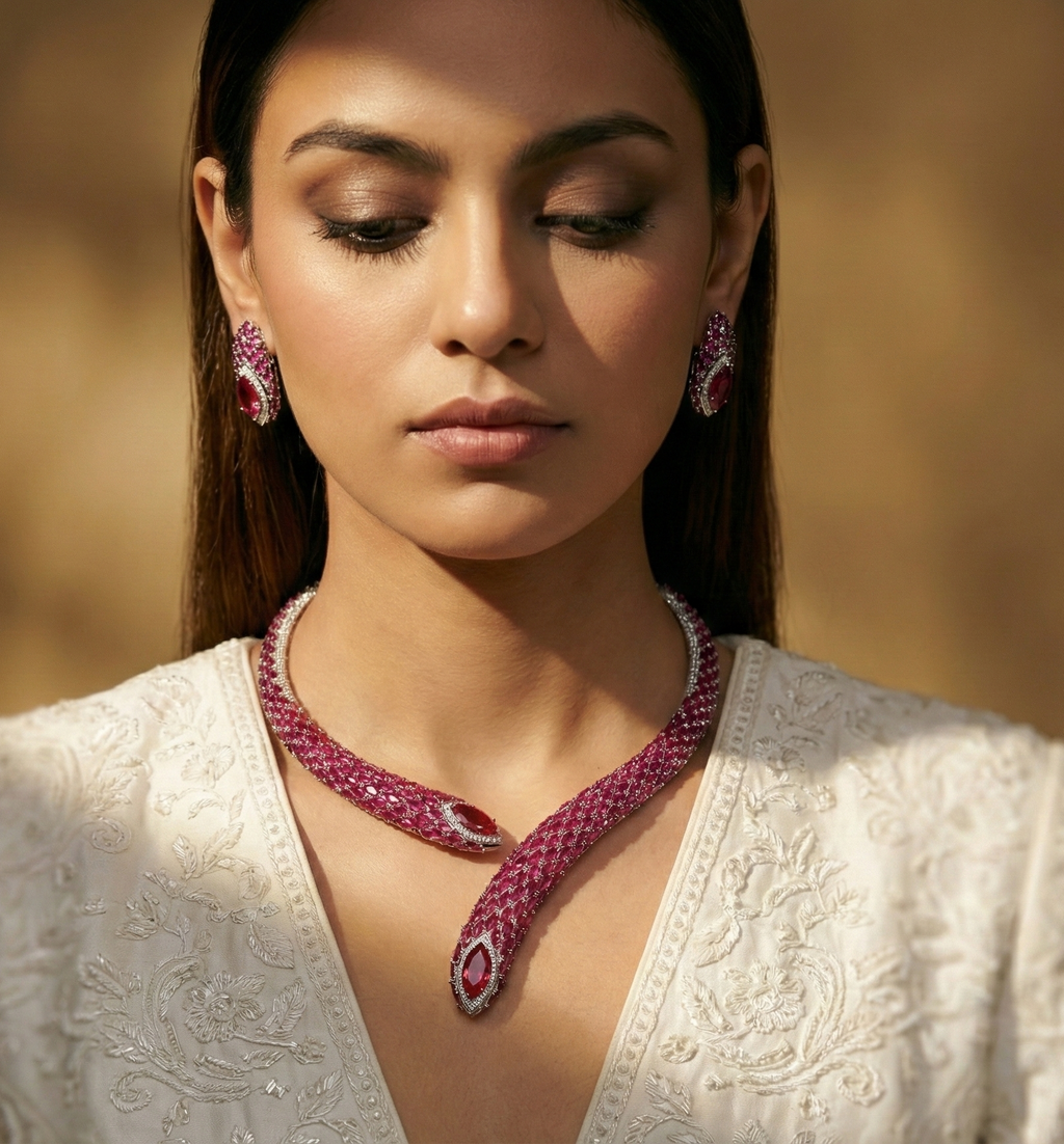The Heirloom Ruby Hasli Necklace Set