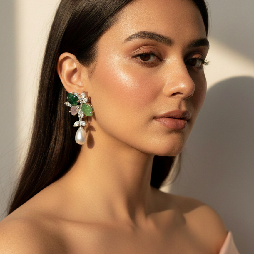 Rani Rose Iconic Pearl Dangler Earrings