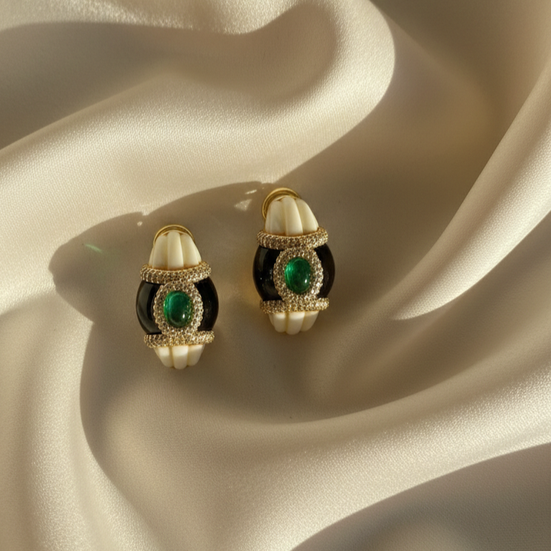 Milano Aurelia Gemstone Hoop Stud Earrings