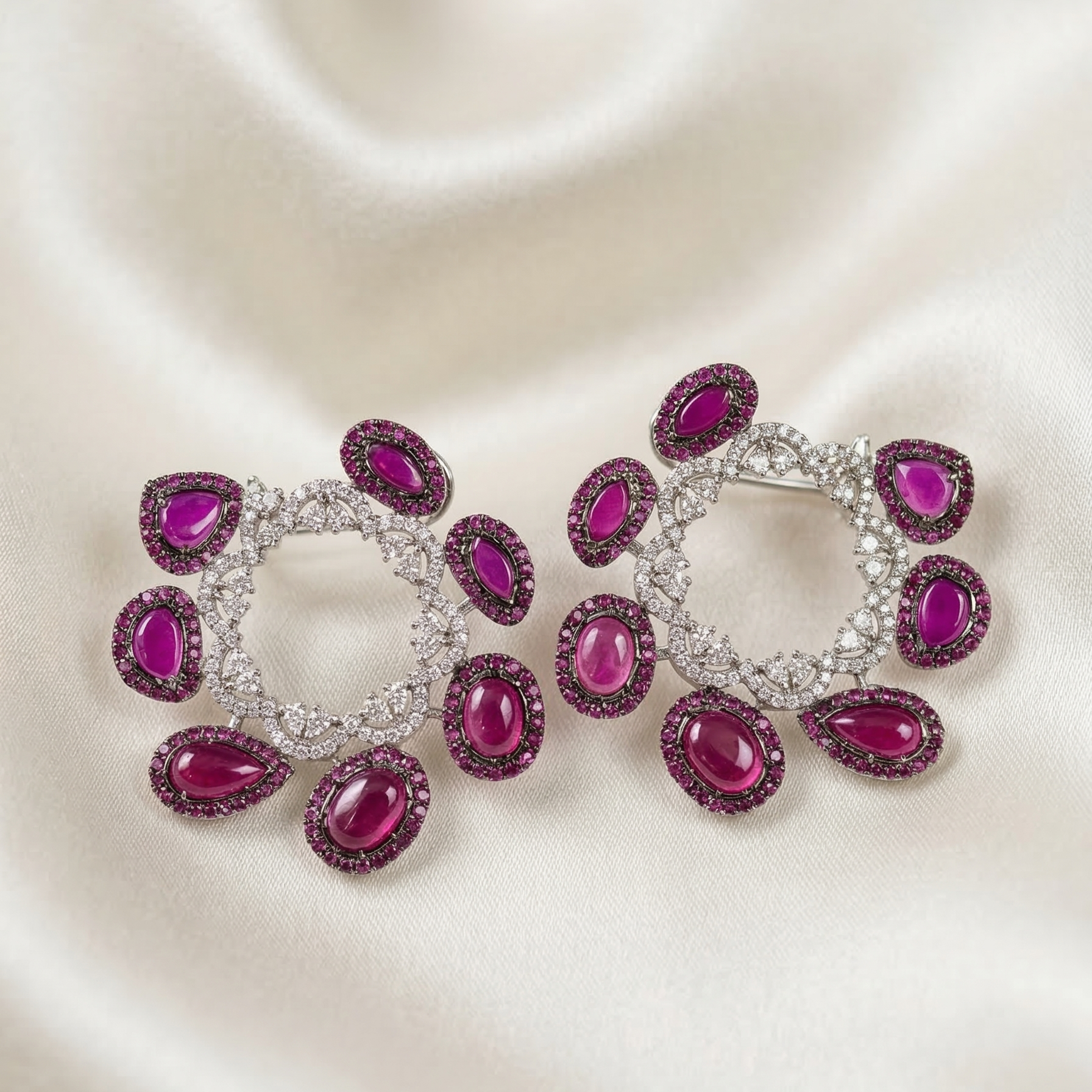 Rosa Imperiale Halo Studs - Rani color