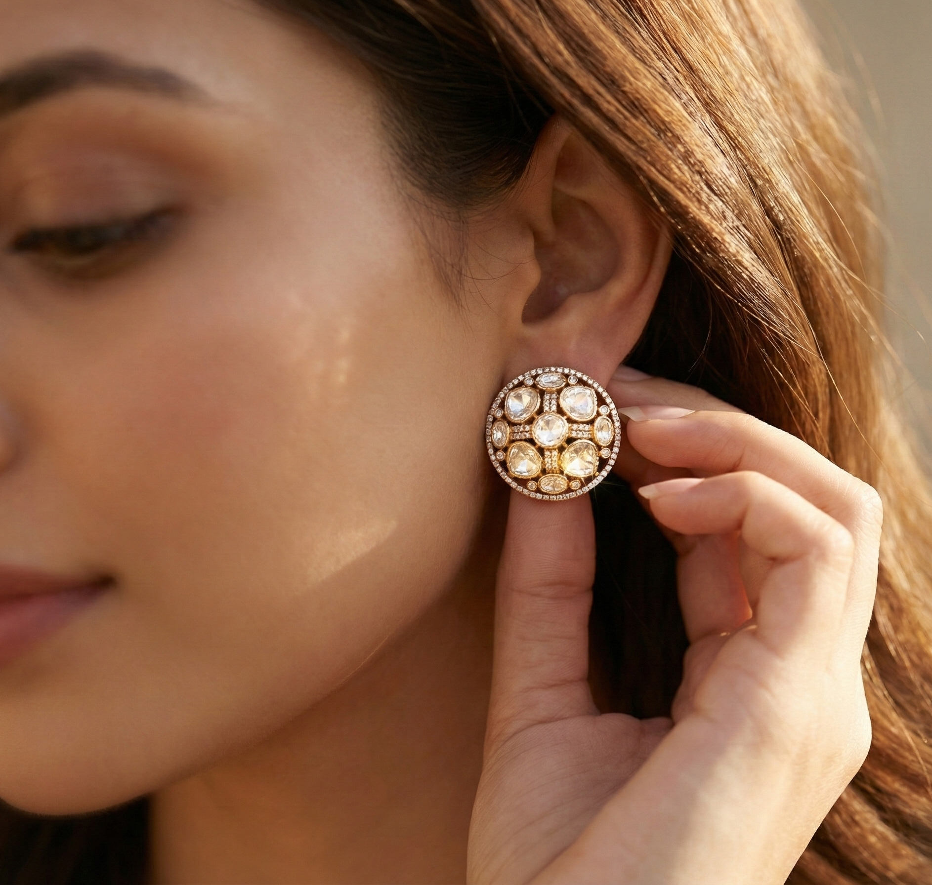 Heritage Polki Studs Earrings