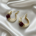 Milano Roma Gemstone Hoop Earrings