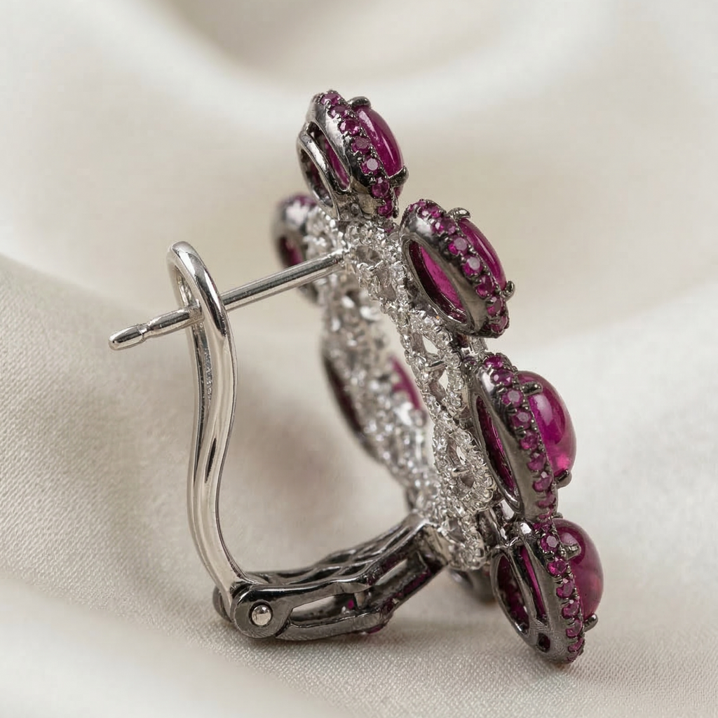 Rosa Imperiale Halo Studs - Rani color