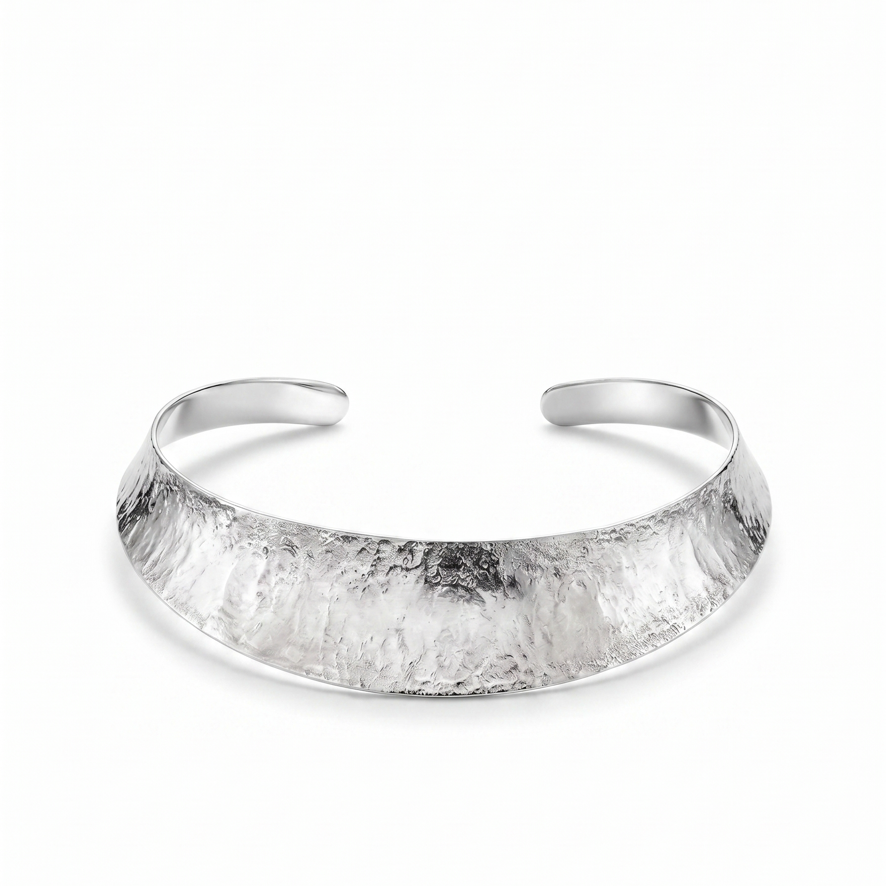 Molten Silver Brass Collar Necklace