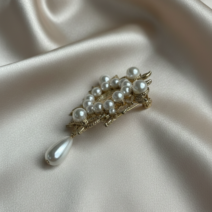 Regalia Pearl Droplet Brooch