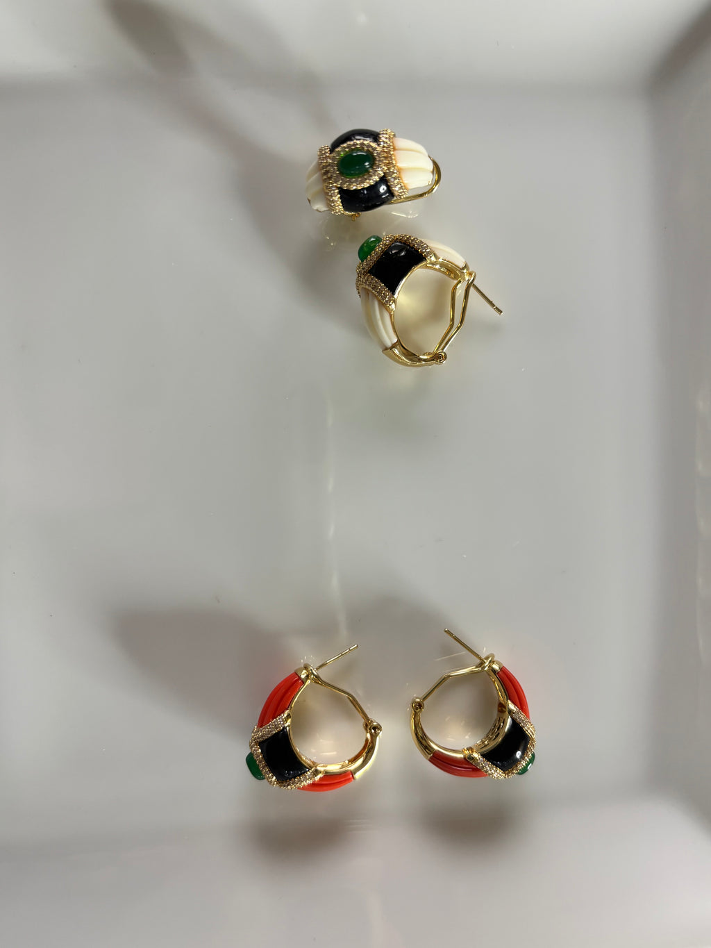 Milano Aurelia Gemstone Hoop Stud Earrings