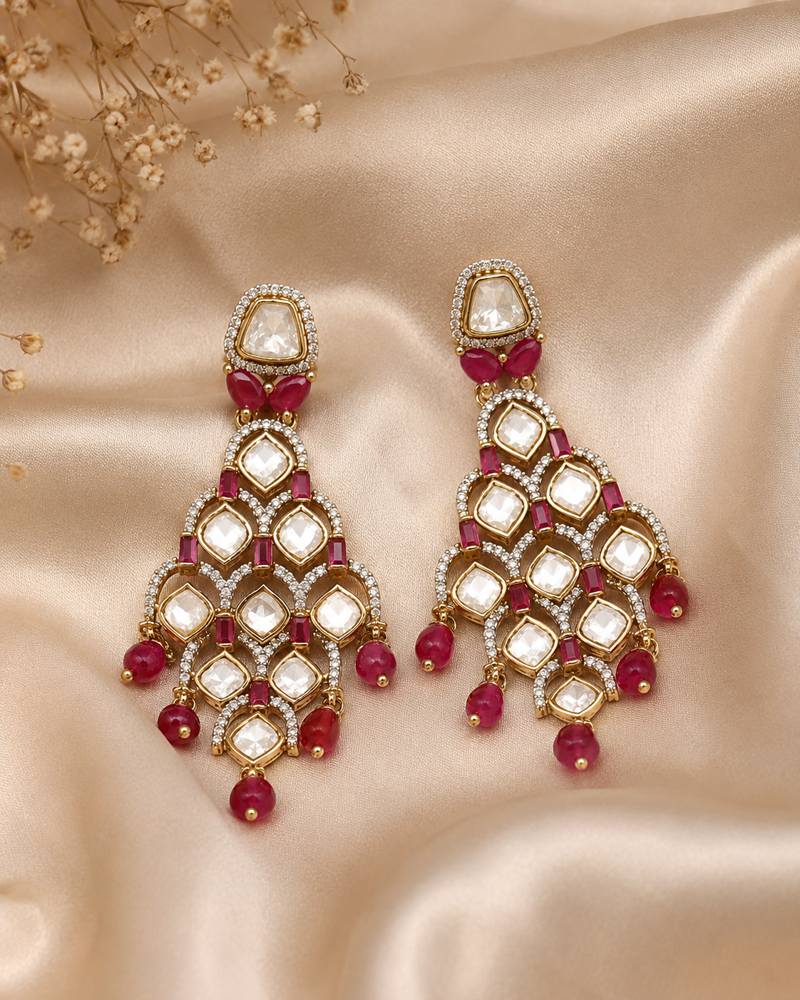 Ruby Cascade Chandelier Earrings