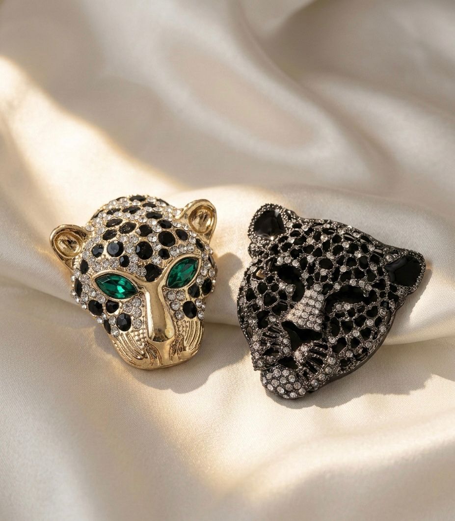 The Antique Panther Brooches Duo | Statement Brooch Combo – Rani Rose